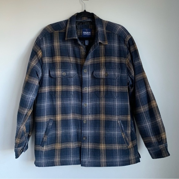 Vintage Basic Editions Quilted Plaid Flannel Shirt Jacket - Picture 1 of 4